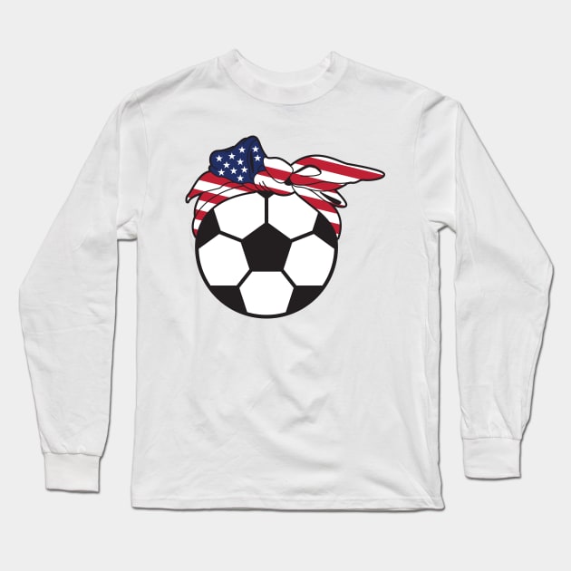 Messy Bun Soccer Long Sleeve T-Shirt by Emma